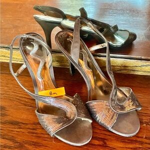 NINA - Elegant Pewter/Taupe Strap Heels